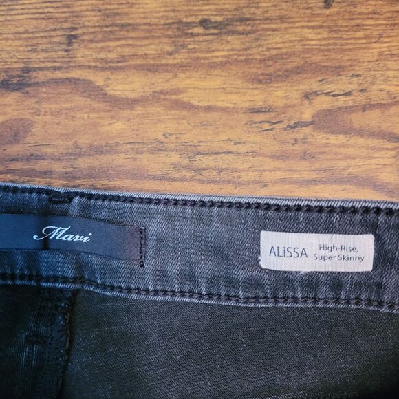 Mavi Jeans Size 31 Alissa High Rise Super Skinny Charcoal Stretch Denim - Picture 4 of 11